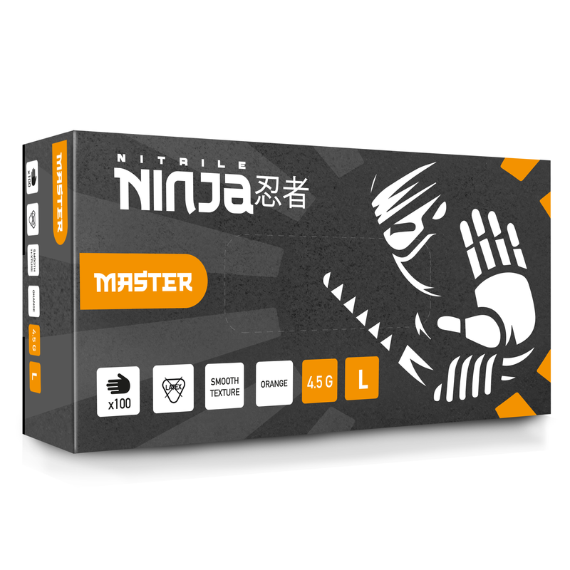 Nitrile Ninja Master Pro Detailing Gloves-Orange