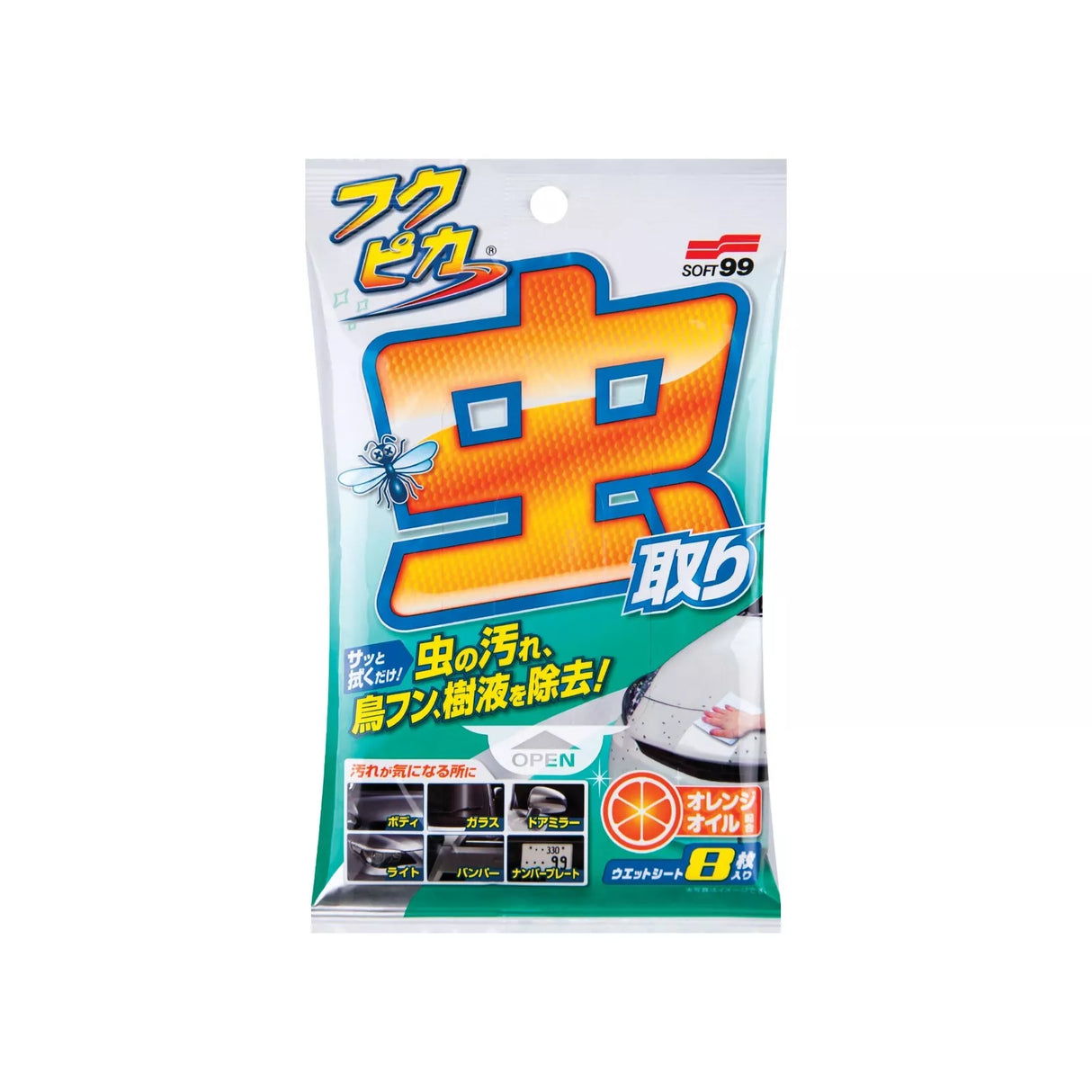 Soft99 Fukupika Bugs & Bird Poo Dropping Removal Wipes